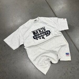 vintage  *signed* 90s Dallas Cowboys grey Nutmeg cotton tee size XXL